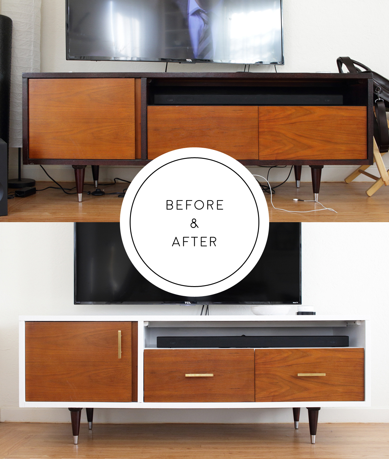 media console before after