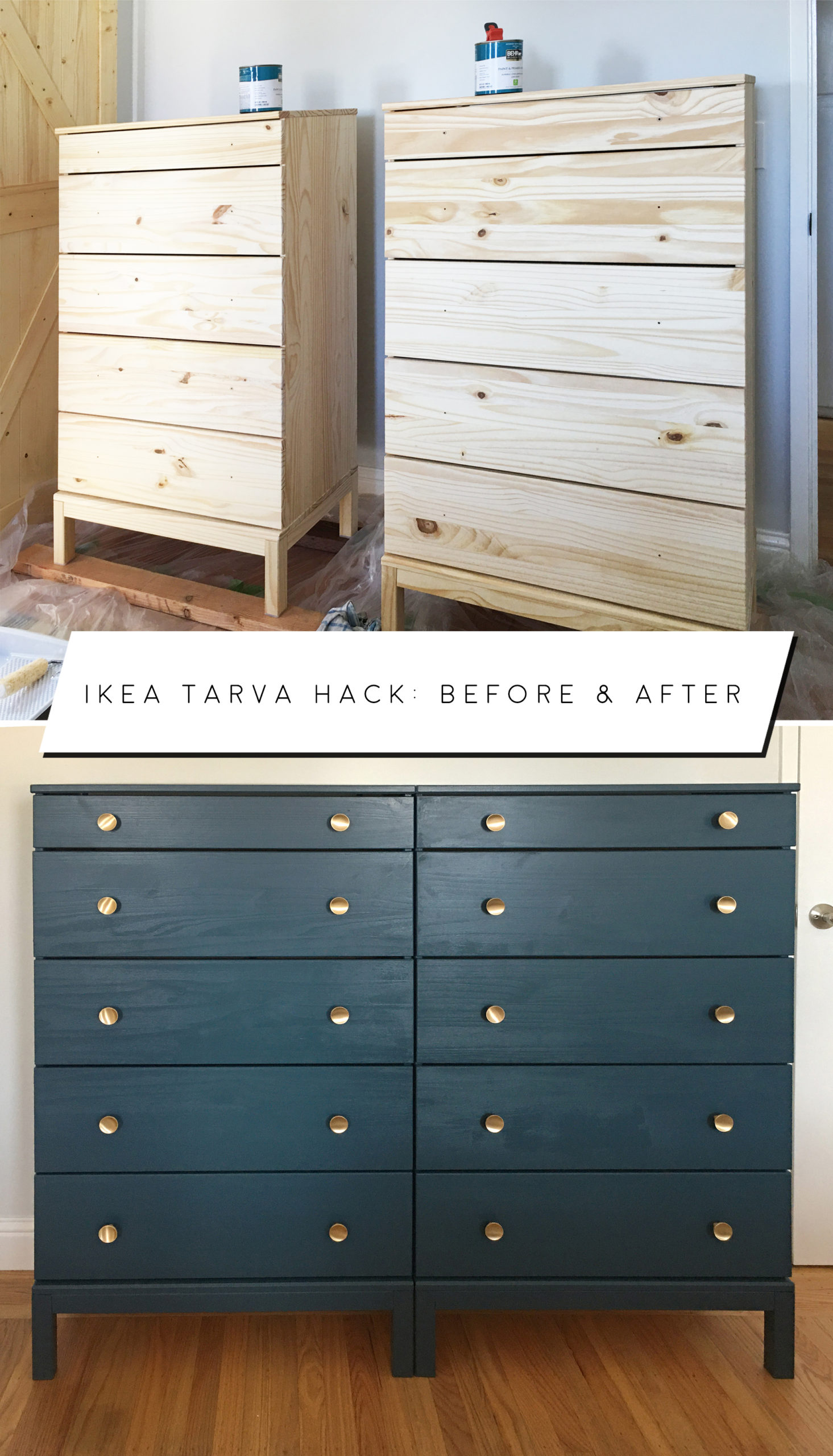 IKEA Tarva Hack Before and After